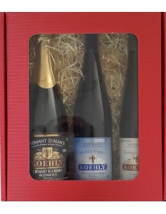 Découverte des Vins d'Alsace -Boîte rouge avec couvercle transparent