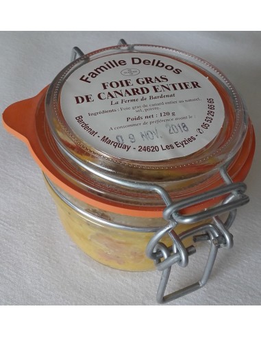 Foie Gras Entier de Canard Bardenat - Bocal 120 g - Vue 1 Foie Gras Entier de Canard Bardenat - Bocal 120 g - Vue 1