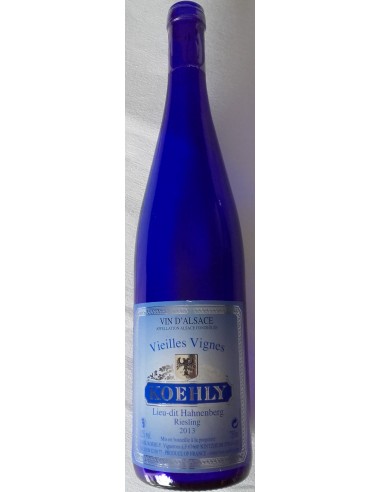 Riesling Vieilles Vignes Domaine Koehly - Bouteille bleue - Vue 1 Riesling Vieilles Vignes Domaine Koehly - Bouteille bleue - Vue 1