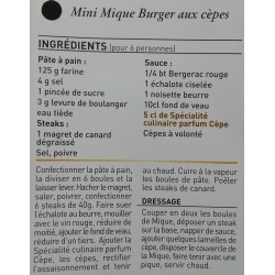 Spécialité Culinaire saveur cèpes - Vue 6 - Recette Mini Mique Burger aux Cèpes