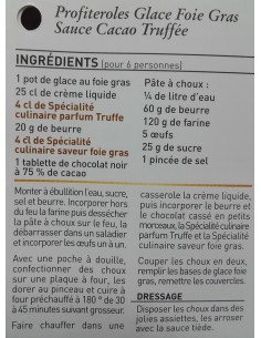 Spécialité culinaire saveur Truffes - Vue 6 - Profiteroles glace Foie Gras Sauce cacao Trufée