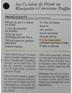 Spécialité culinaire saveur Truffes - Vue 7 - Sot-l'y-laisse de Dinde Blanquette à l'ancienne Truffée