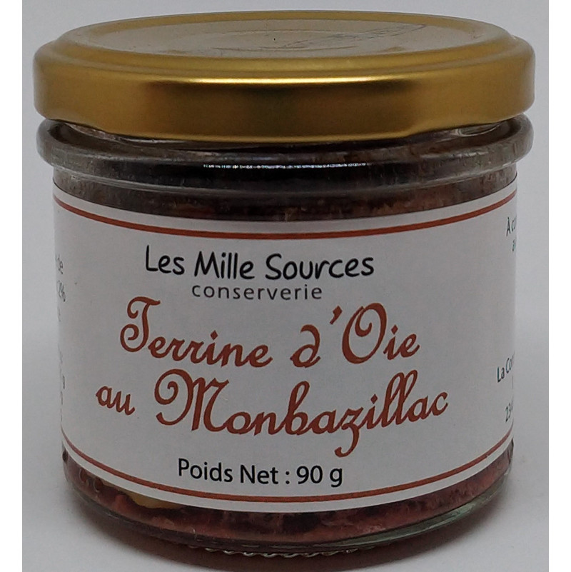 Terrine d'Oie au Montbazillac 90 g - Les Mille Sources - photo 1