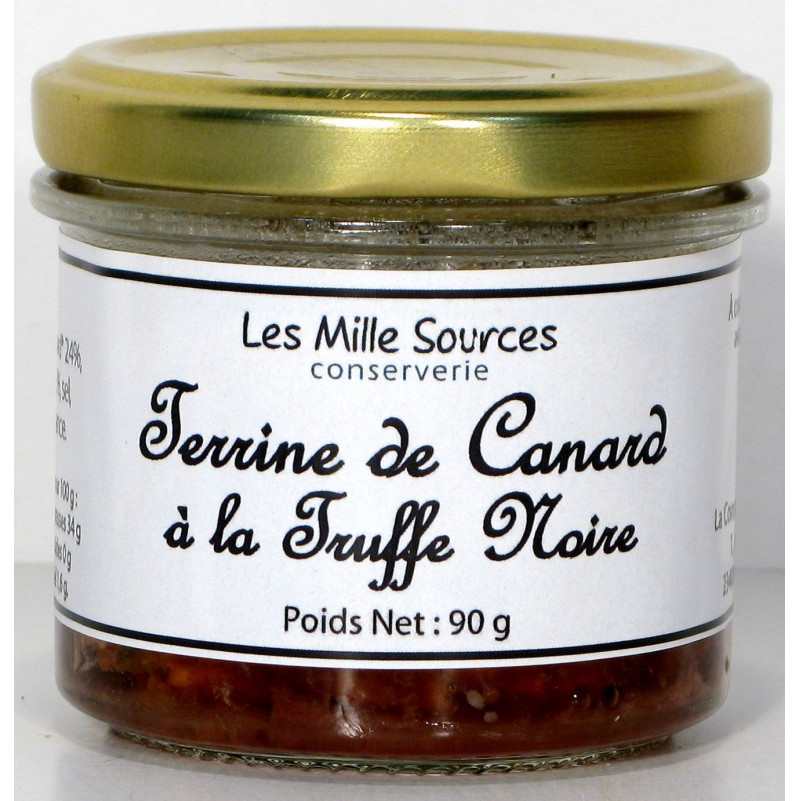 Terrine de Canard à la Truffe Noire 90 g - Les Mille Sources - Photo 1